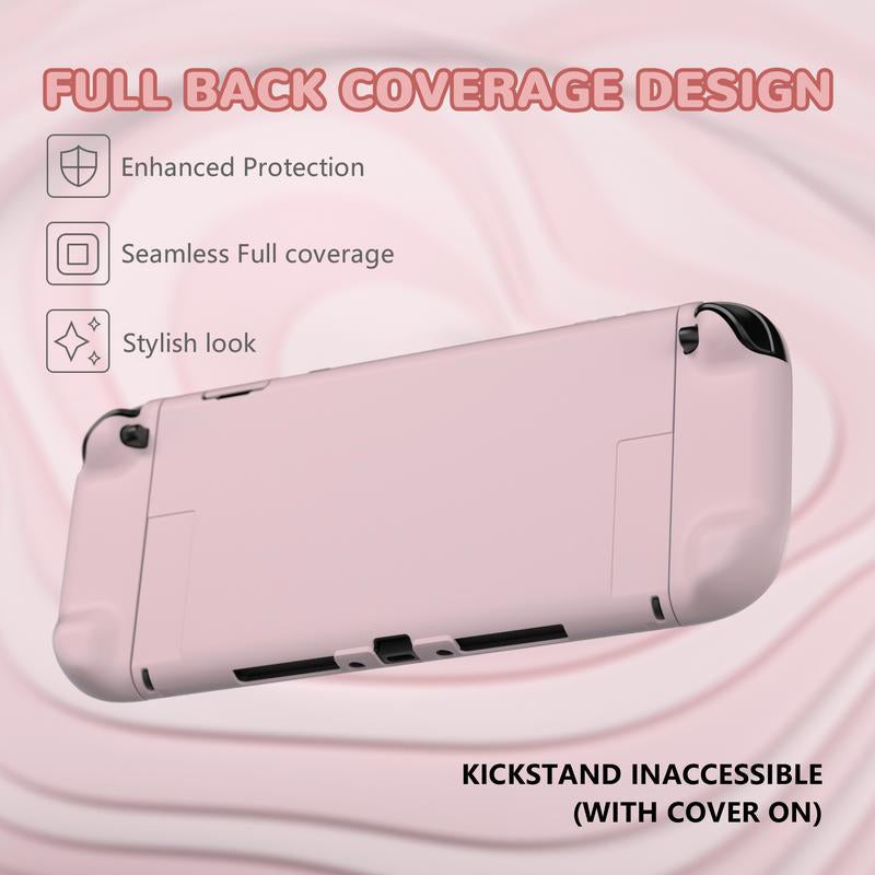 Playvital Hard Case for Nintendo Switch 2 with Extra Stand & Thumb Grip Caps | Split Design, Dockable Protective Full-Body Shell Cover for Nintendo Switch 2 | Solid Color Series, Cherry Blossoms Pink