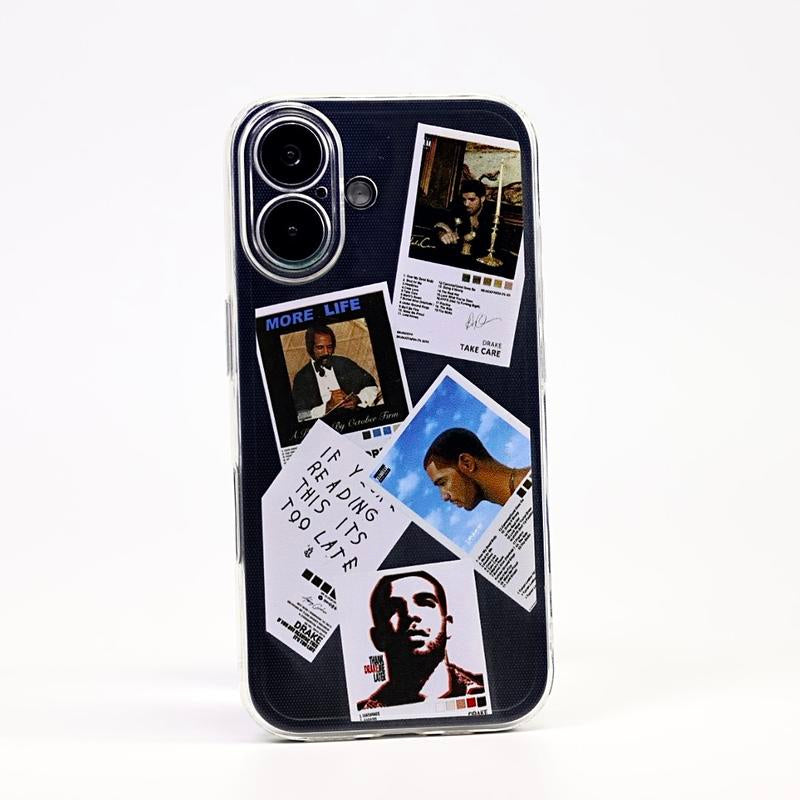 Compatible with Iphone 17/16/15/14/13/12/11/Pro Max/Pro/Plus/Air Cases Drake Rapper Album Cover Transparent Silicone Shockproof Phone Case Stylish and Trendy, Perfect as a Birthday or Holiday Gift for Family and Friends