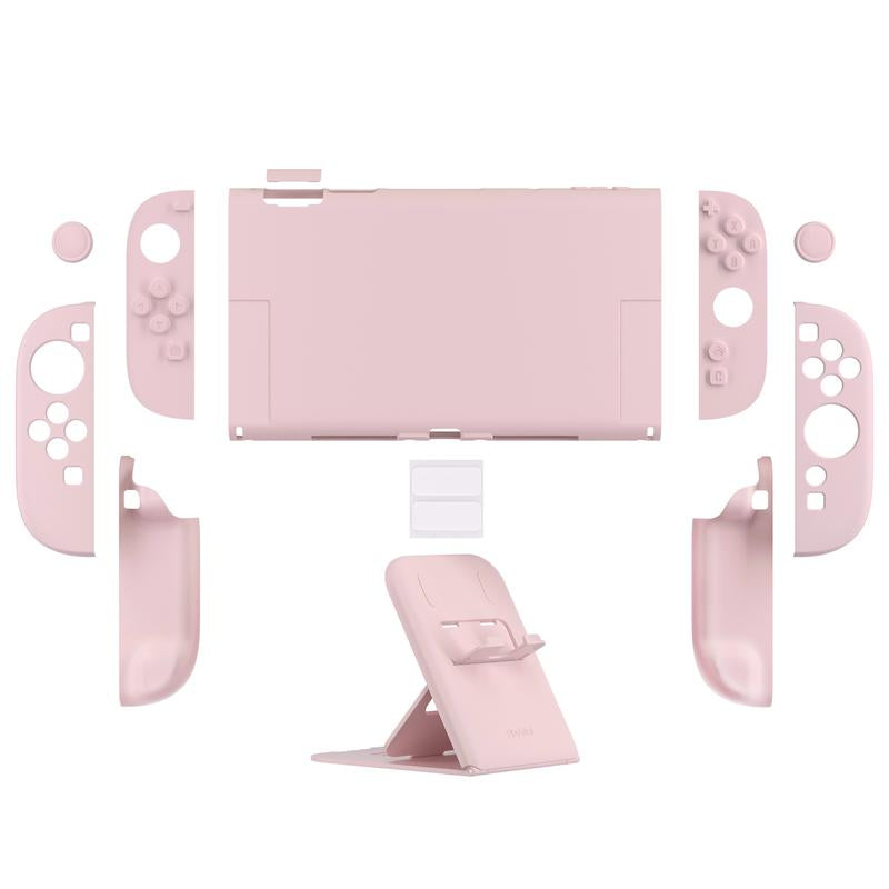Playvital Hard Case for Nintendo Switch 2 with Extra Stand & Thumb Grip Caps | Split Design, Dockable Protective Full-Body Shell Cover for Nintendo Switch 2 | Solid Color Series, Cherry Blossoms Pink