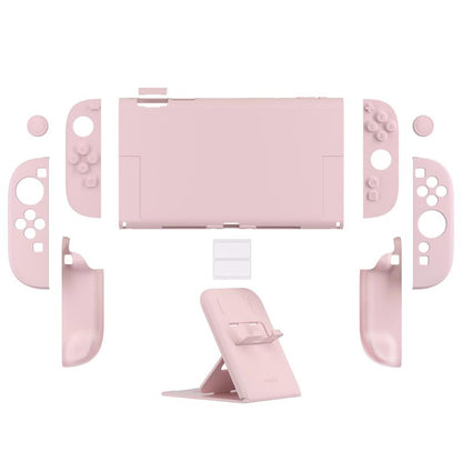 Playvital Hard Case for Nintendo Switch 2 with Extra Stand & Thumb Grip Caps | Split Design, Dockable Protective Full-Body Shell Cover for Nintendo Switch 2 | Solid Color Series, Cherry Blossoms Pink