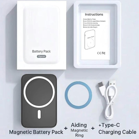 Magnetic Power Bank 10000Mah, Wireless Portable Charger for Iphone 16/15/14/13/12/Plus/Pro Max, Fast Charging Mag/Safe Battery Pack, USB Type-C, Compact & Lightweight