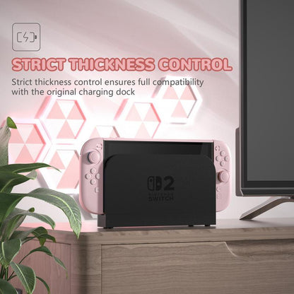 Playvital Hard Case for Nintendo Switch 2 with Extra Stand & Thumb Grip Caps | Split Design, Dockable Protective Full-Body Shell Cover for Nintendo Switch 2 | Solid Color Series, Cherry Blossoms Pink