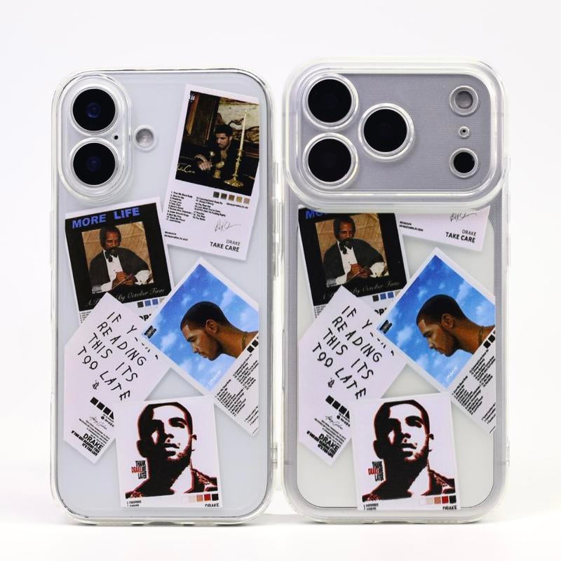 Compatible with Iphone 17/16/15/14/13/12/11/Pro Max/Pro/Plus/Air Cases Drake Rapper Album Cover Transparent Silicone Shockproof Phone Case Stylish and Trendy, Perfect as a Birthday or Holiday Gift for Family and Friends